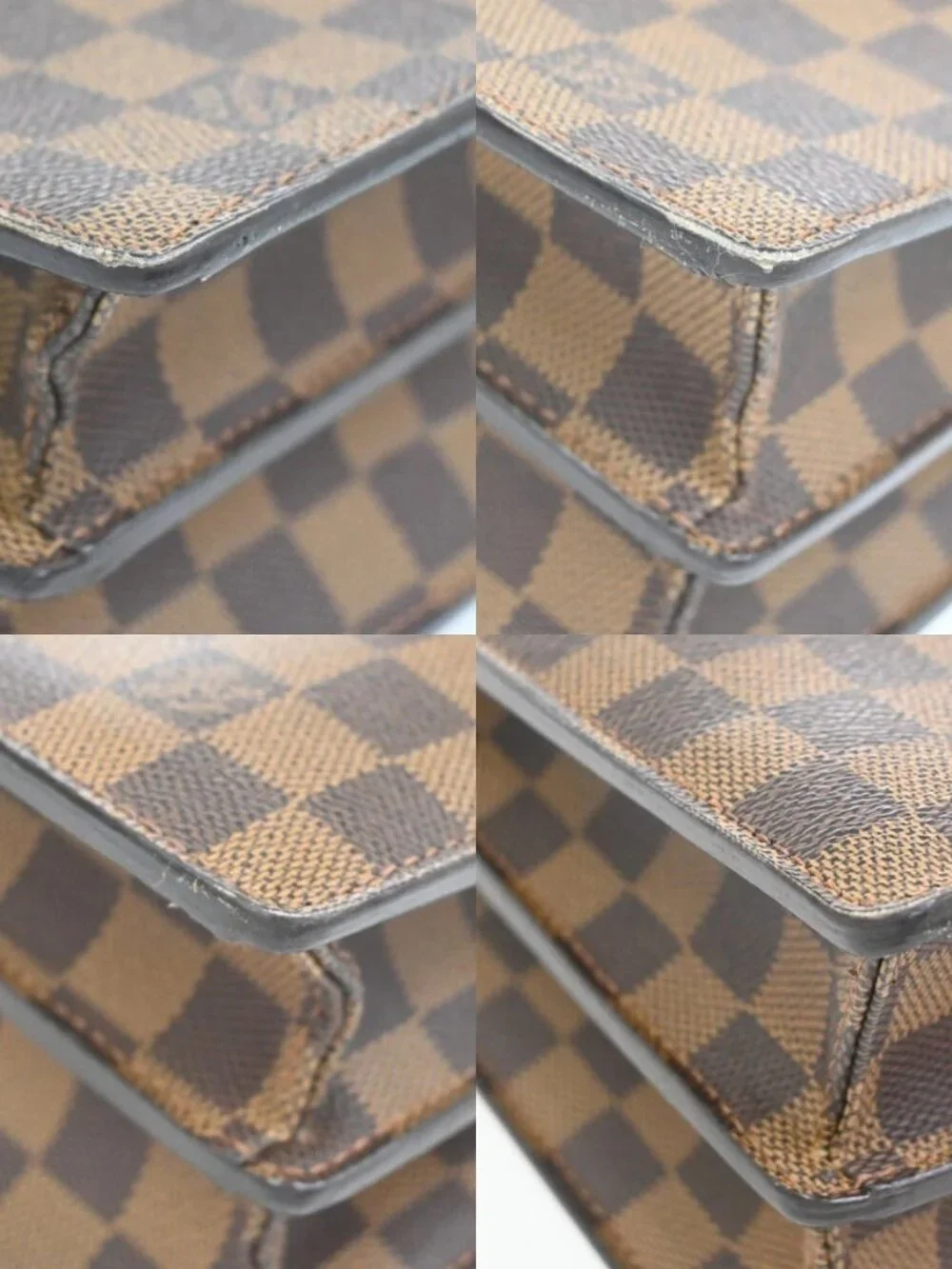 LOUIS VUITTON Altona GM Business Hand Bag Damier Ebene Leather